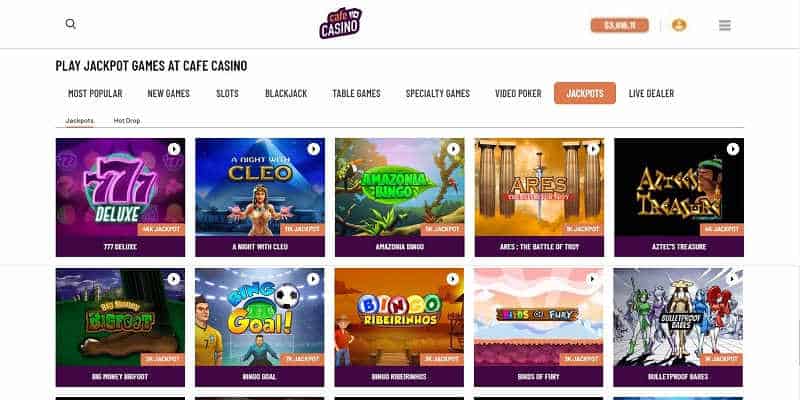 Cafe Casino Gambling Page