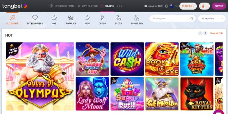 tonybet casino nz